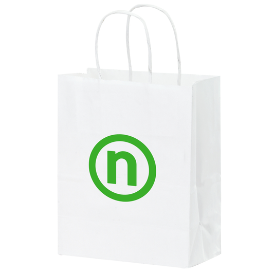 Kraft Paper White Shopper Bag